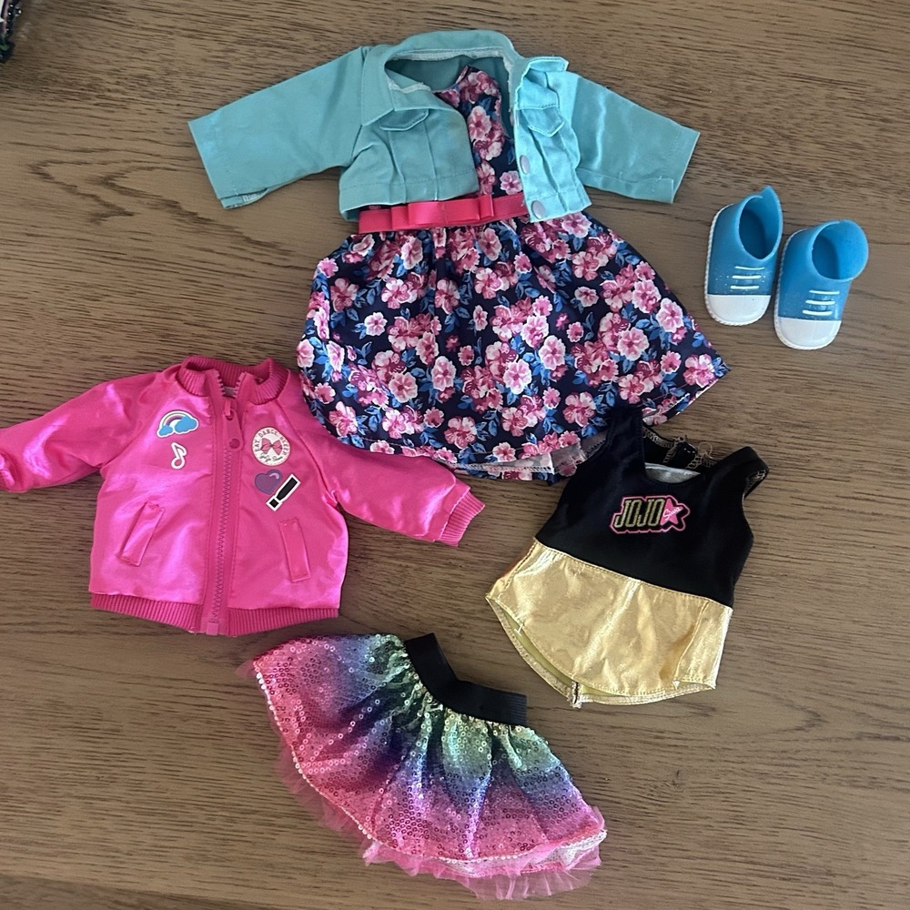 OG American Girl JoJo Siwa Clothes Dress Jacket Shoes Skirt Lot